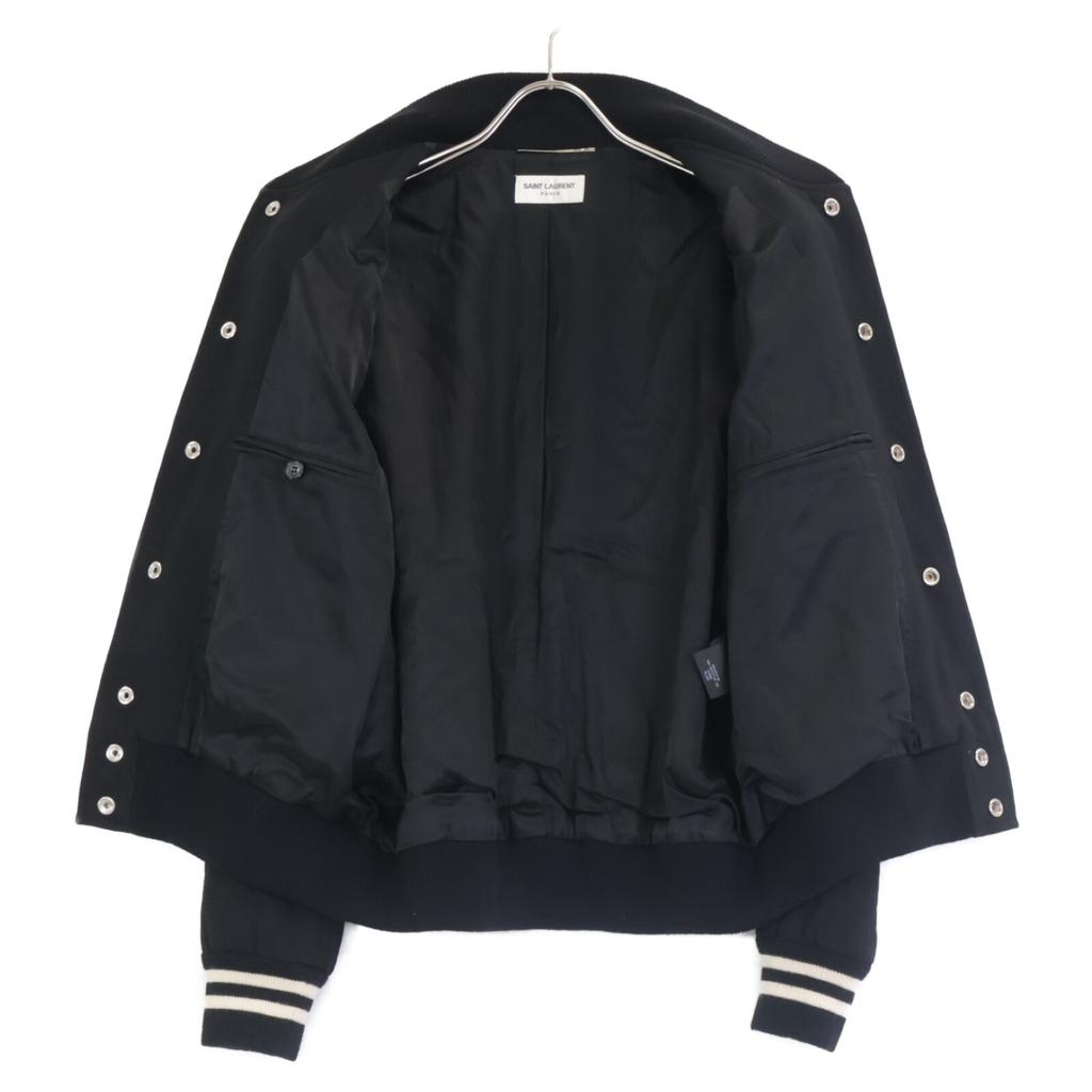 SAINT LAURENT PARIS [Excellent Condition/Domestically Authorized] 354718 Eddie Teddy with Leather Details Jacket 48 blackUsed