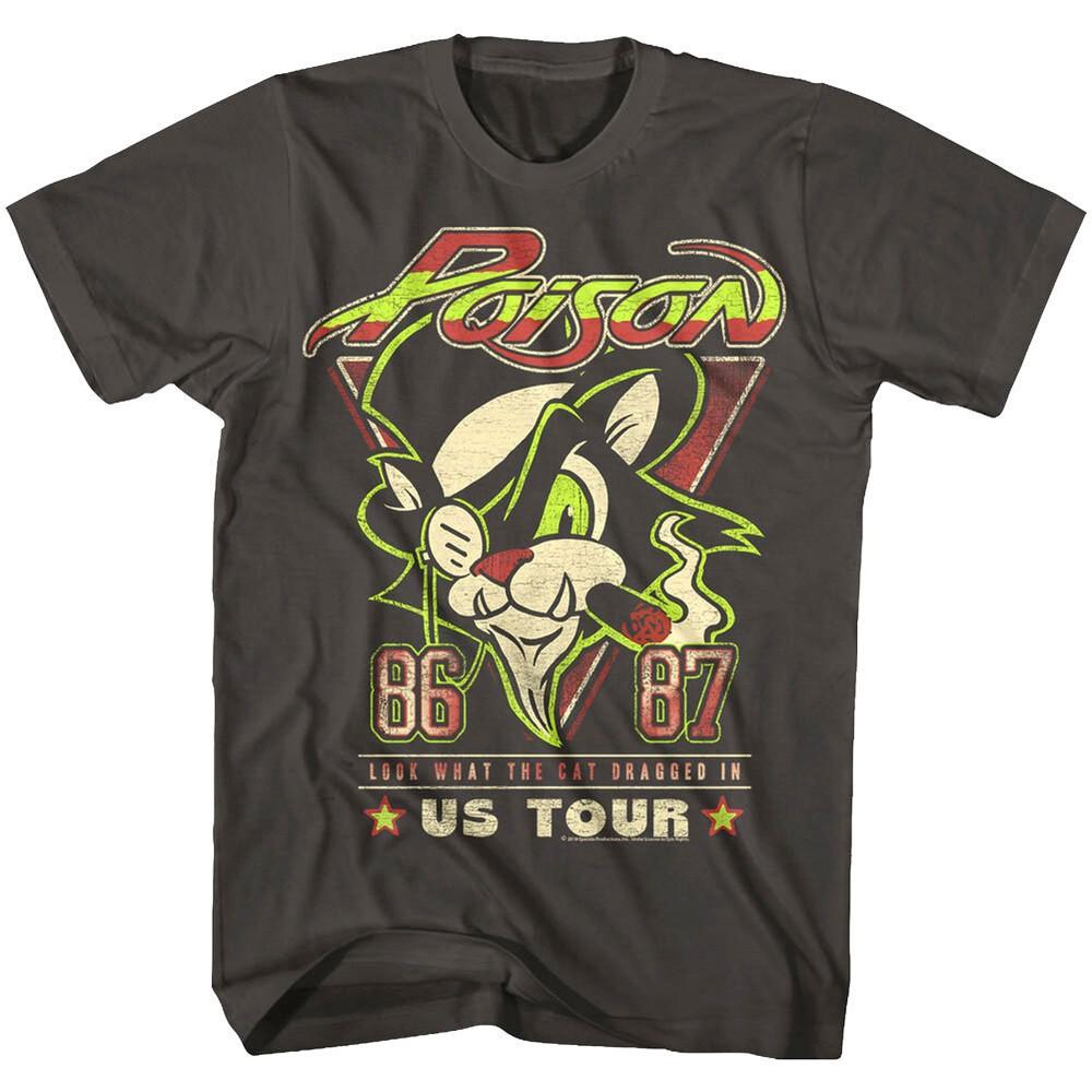 

Poison Look What The Cat Dragged In USA Tour 1986 Men s T Shirt Unisex T-Shirt XXXL