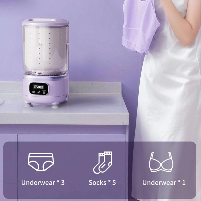2L Wash & Dehydration-in-One Washing Machine with 390 High-Power Motor, Automatic Spin-Drying, Mini Washing Cup, and Portable Wireless Charging