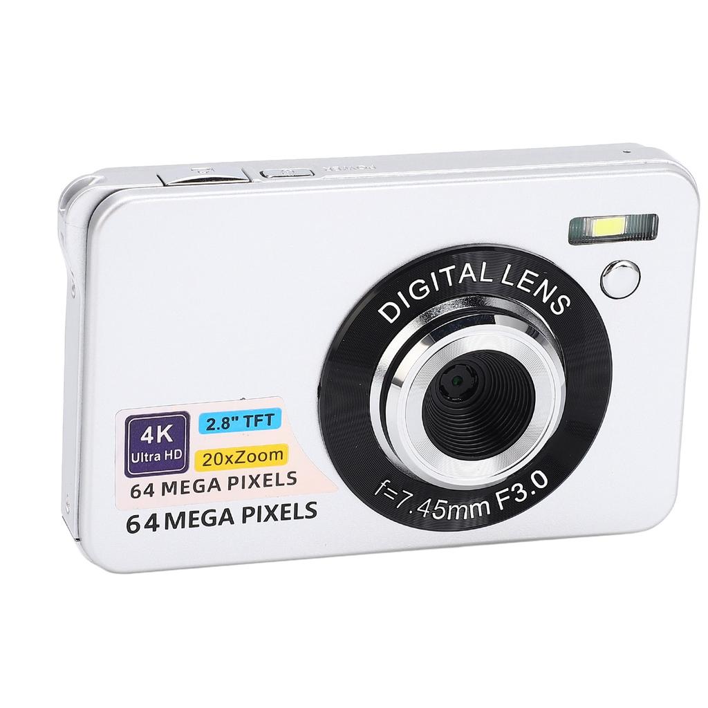 2.8in 4K 64MP HD Digital Camera 20X Zoom Auto  Portable   Camera for Girls Boys Teenagers