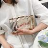 Gold Women Chain Crossbody Bags Iron Cage Metal Hollow Out Evening Clutch Purse Women Party Wedding Handbags Prom Luxury Bolso