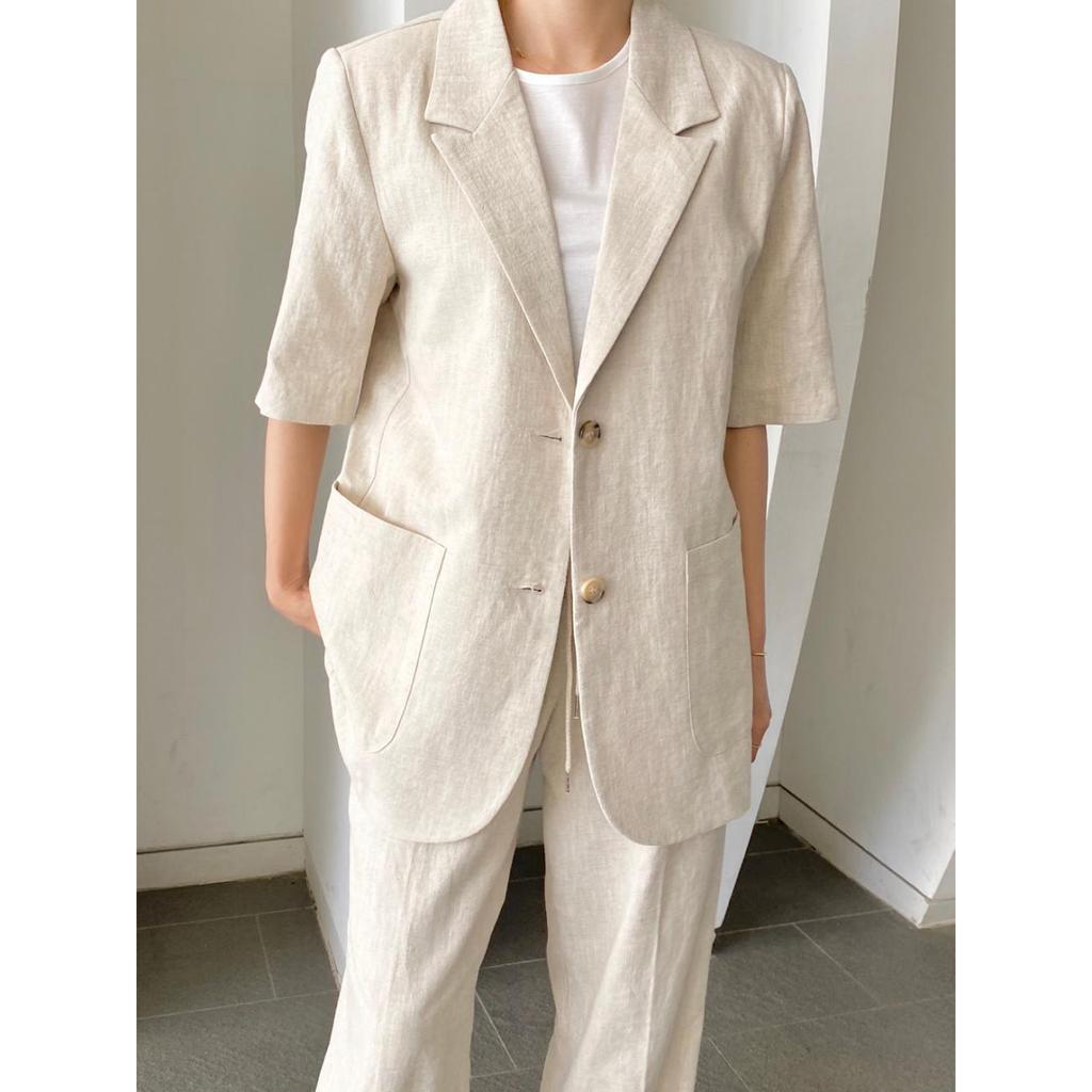 Dámské sako Jednobarevné Volné Jednořadé Kardigan Klopa Tříčtvrteční rukáv OL Business Styl pro dojíždění Kapsy Dámský kostým Kabát Plus Size