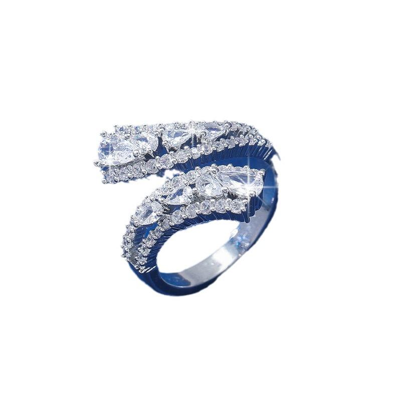 Stilvoller offener Ring mit Vollbesatz aus Diamanten, nicht verblassendem, einzigartigem Design