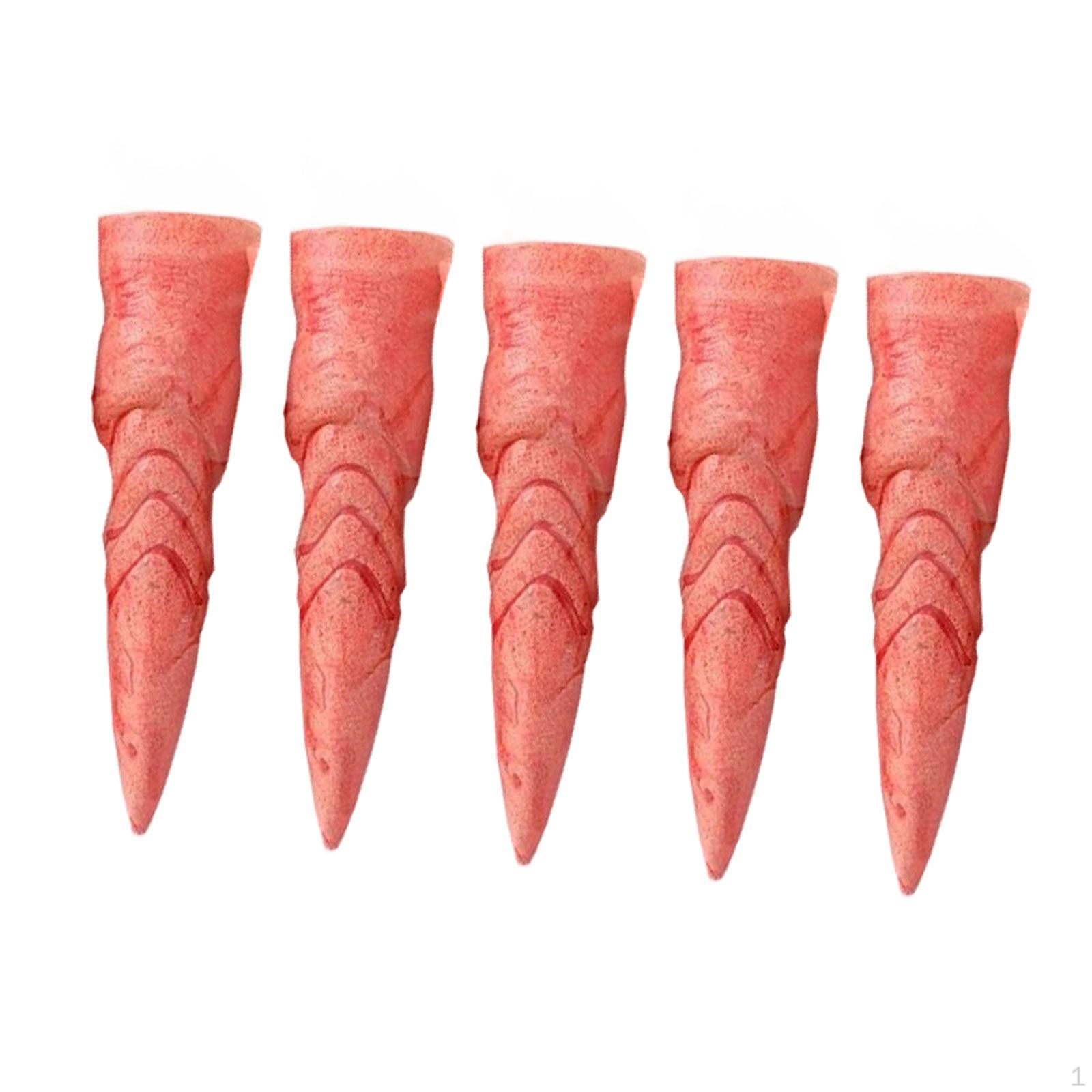 

5 Pieces Witch Fingers Nails Spooky Cosplay Party Favors Nail Covers Monster Finger Claws for Bloody