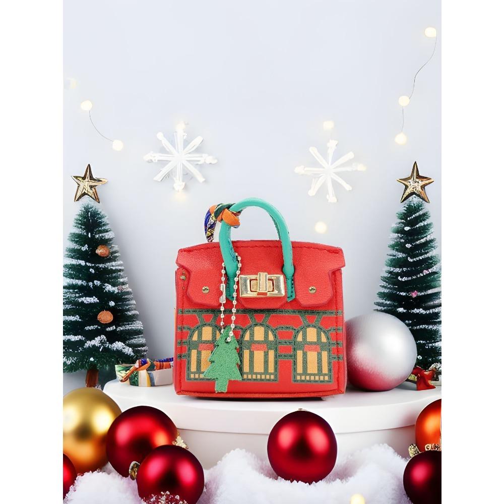 Новый рождественский карнавал взрыв маленький домик сумка крокодиловый узор цветовое сочетание кожи, креативная сумка для наушников и ключей