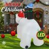 6.56FT Giant Christmas Inflatable Toys Bear Penguins Penguins Yard Party Decoration Home Ornament Holiday Supplies LED Lights