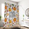 1 Piece 180x180cm Hello Autumn Pumpkin Pattern Printed Shower Curtain Partition Bathroom Waterproof and Mold Proof