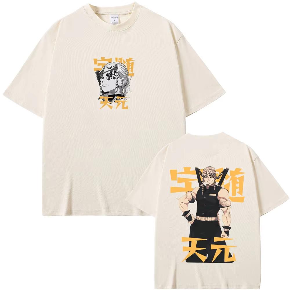 Anime Demon Slayer Uzui Tengen Graphic T-shirt Muscle Mouse Funny Meme T Shirts Tops Men's Women Manga Oversized Crewneck Tshirt
