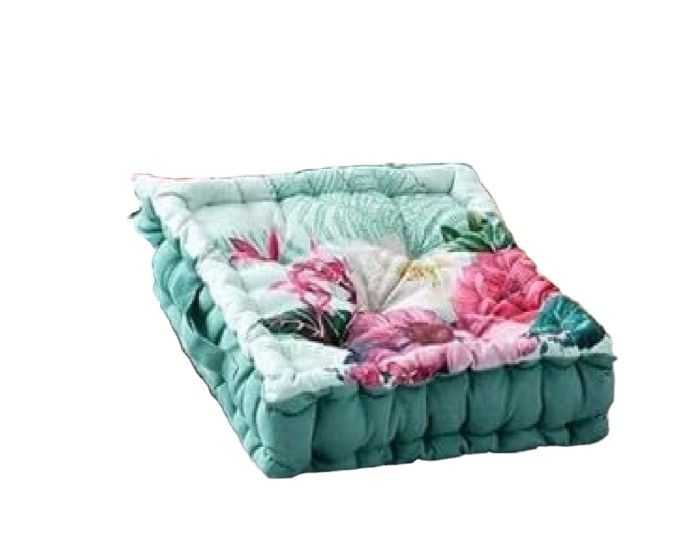 Coussin de sol - Anabella - 45 x 45 cm - Bleu - Rembourrage polyester - Motif recto