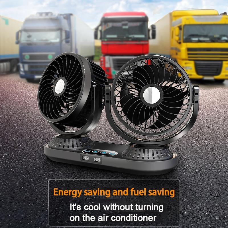 12V 24V Electronic Rechargeable Twin Mini Fans for Cars USB Cooling Fans SUV RV