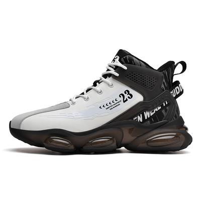 Men's Shoes Autumn and Winter Basketball Running Sports Shoes Leather Shoes Trend High Top Casual Coconut