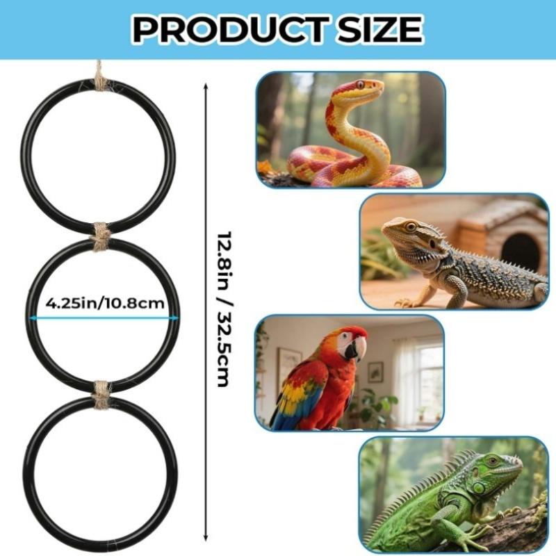 Climbing Snake Uses Climbing Ring to Climb Pet Three-ring Rope Ladder Toy 1pcs чёрный