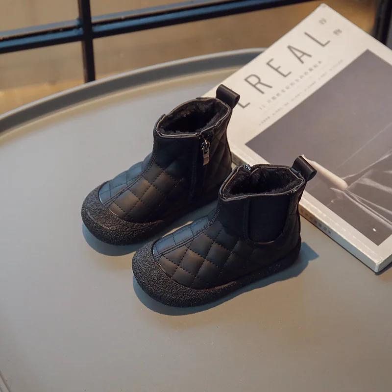 Autumn Winter Plush Warm Girl Shoe Warm AntiSlip Soft Sole Snow Boot Fashion Princess Kid Shoe Plush Cotton Shoes Kid Ankle Boot