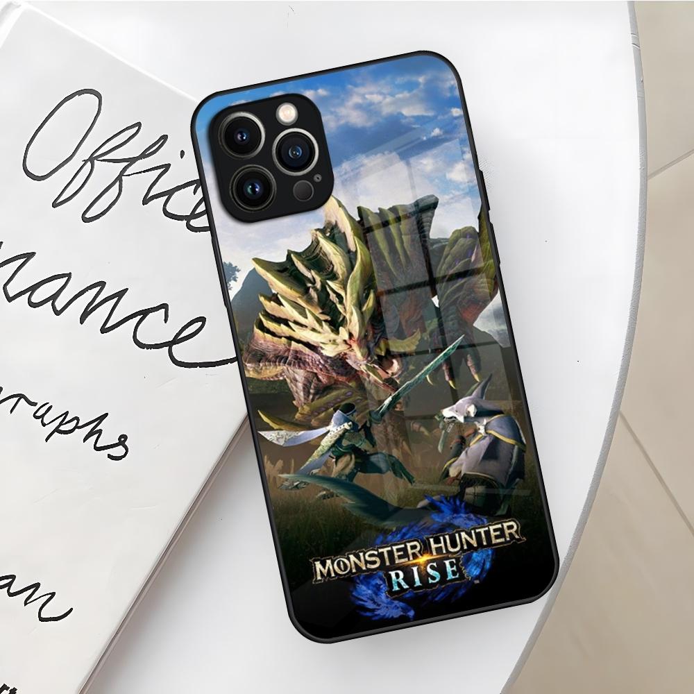 Spiel Monster Hunter World Handyhülle für Iphone 16 15 14 12 11 13 Pro Max Mini X Xr Xs Se 8 Puls Glas Hülle