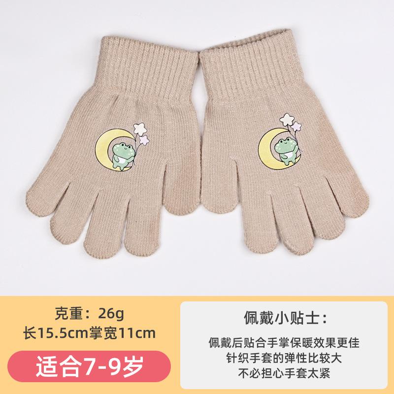 Children's gloves Halloween girls winter warm cold finger cartoon cute men thin knitted full finger protection