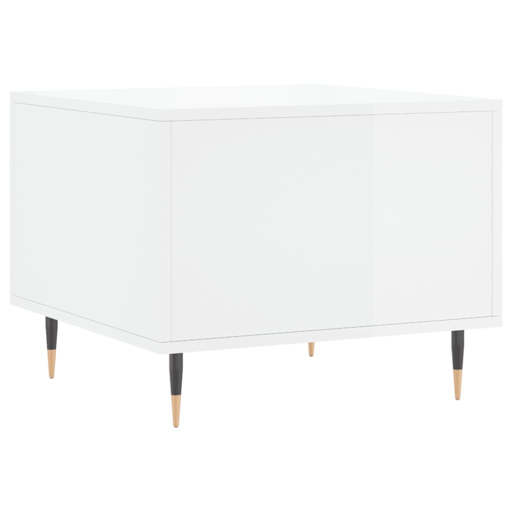 Glossy White Coffee Table 50 x 50 x 40 cm Particleboard