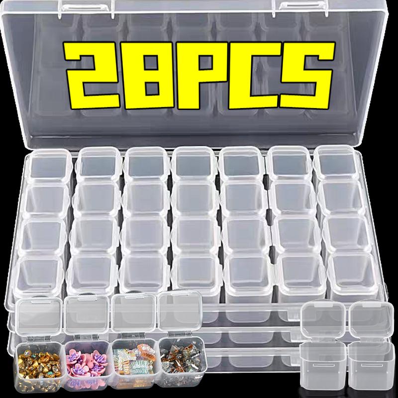8 Styles Clear Plastic Jewelry Storage Case Small Boxes Storage Case Container Packaging Box Earrings Rings Beads Earplug Boxes