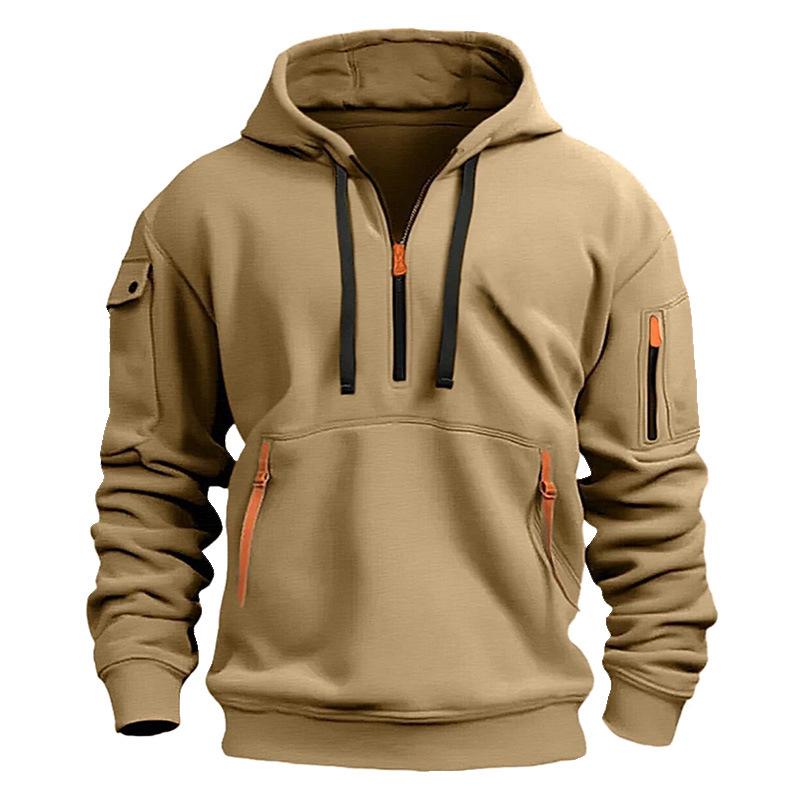 Unisex Trendy V-neck Zipper Fleece Hoodie - 220g Thickened Warm Autumn/Winter 2024 Collection