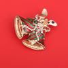 Christmas Brooches for Women Exquisite Cute Santa Bells Brooch Pin Shiny Zircon Garland Badge Trendy Clothes Accessory Jewelry