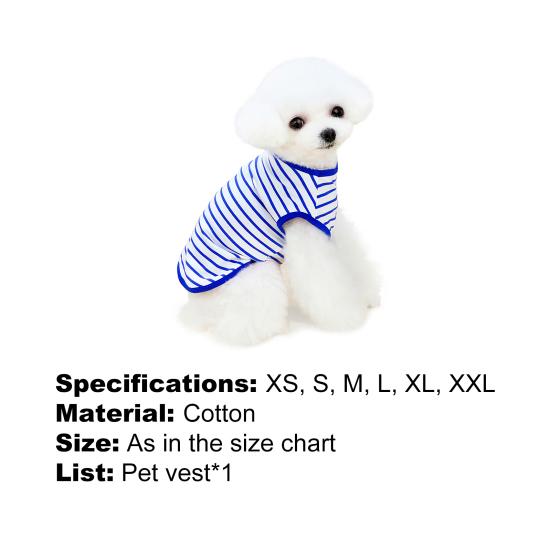 Dog Vest Stripe Design Two-legged Dog Cloth Sleeveless Soft Vest for Pet
