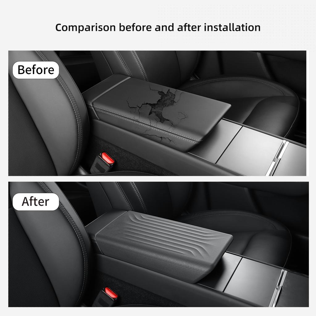 Für Tesla Model Y Juniper/Launch 2025 Armlehnenbox Schutzhülle Mittelkonsolen-Armlehne TPE Schutzmatte Autozubehör