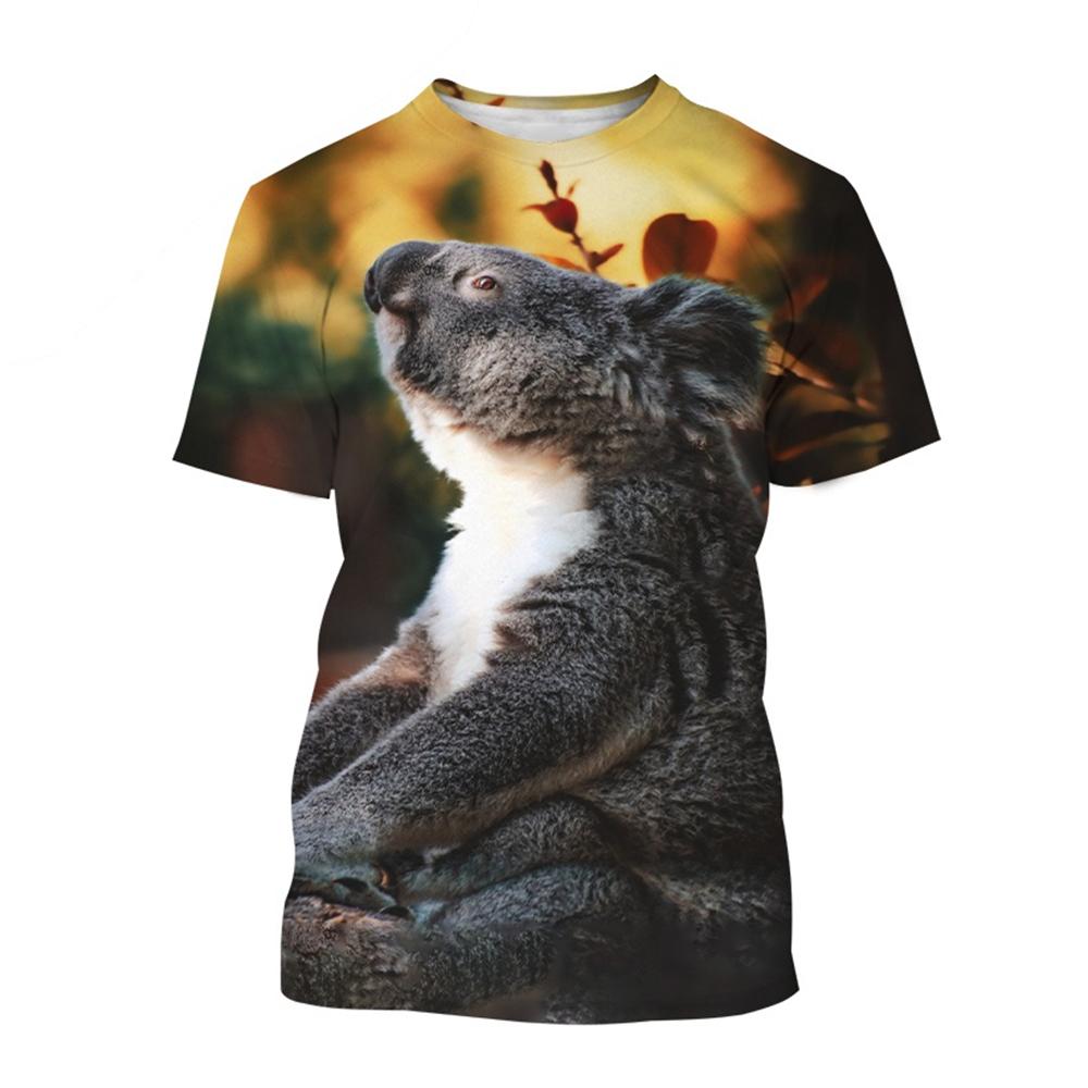 Sommer Bestseller Kreatives Tier Muster Niedlicher Koala 3D Druck Lustig Mode Personalisiertes T-Shirt