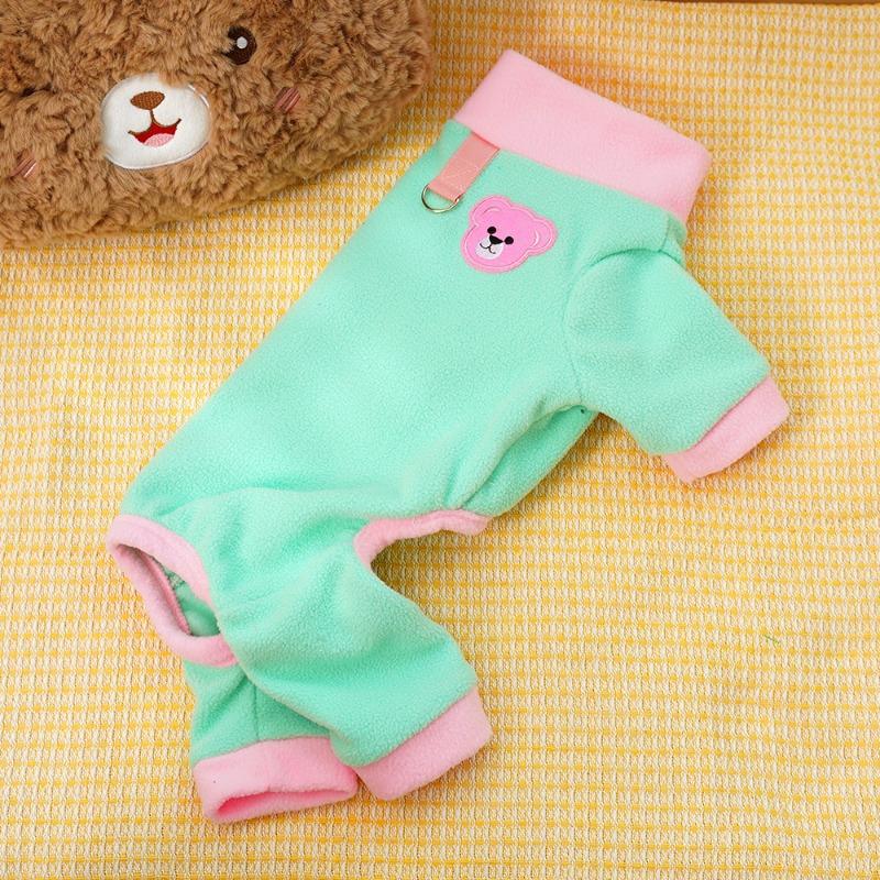 Pet British short, small and medium dog, cat clothes, autumn and winter dog fleece contrasting colors, tractable cat supplies clothing
