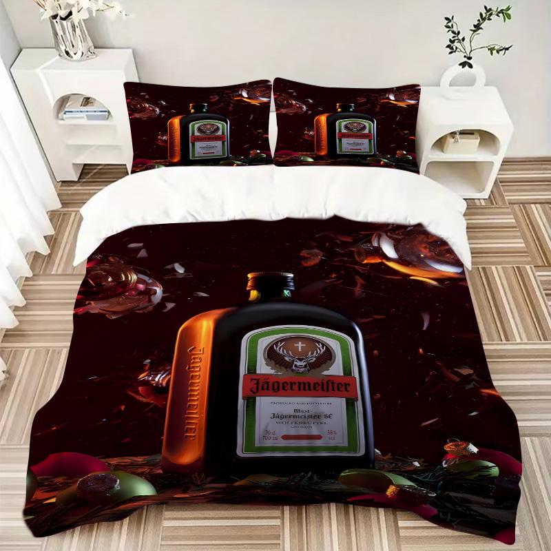 Jgermeister Unique Beverage Print 3Pcs Bedding Setduvet Cover With 2 Bedropillowcase Home Birthday Gift