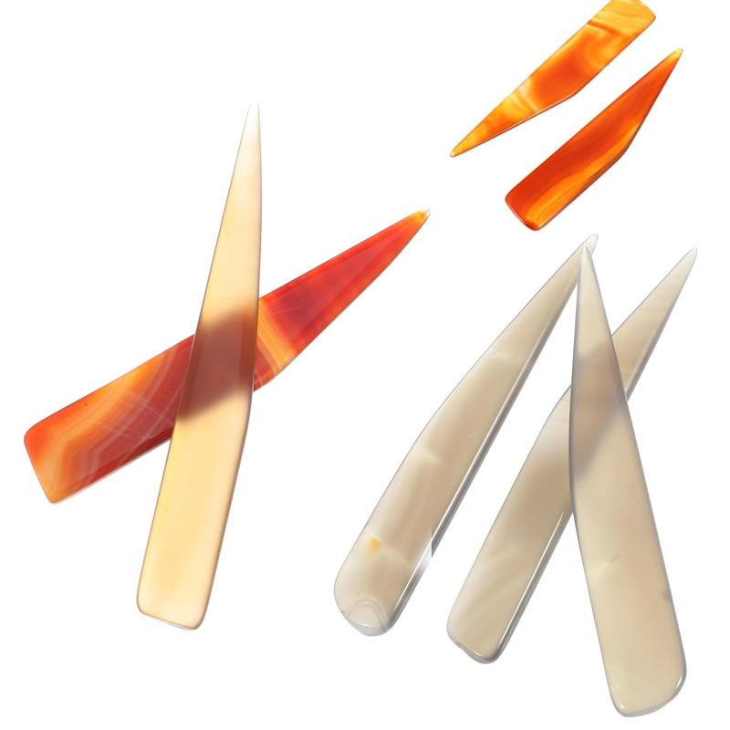 1–6 Stück Achatmesser, Achatpoliermesser, Poliermesser mit Bambusgriff, Schmuckherstellungswerkzeuge, verschiedene Spezifikationen