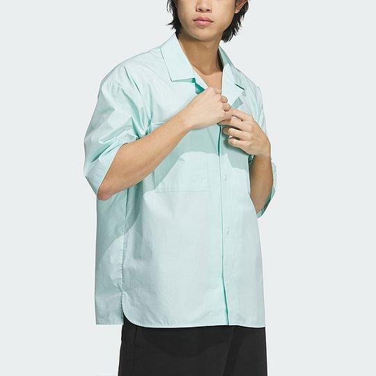 adidas SS24 GRAPHIC SHORT SLEEVE SHIRT MBTI Shirt Men's Light Cyan JN4512