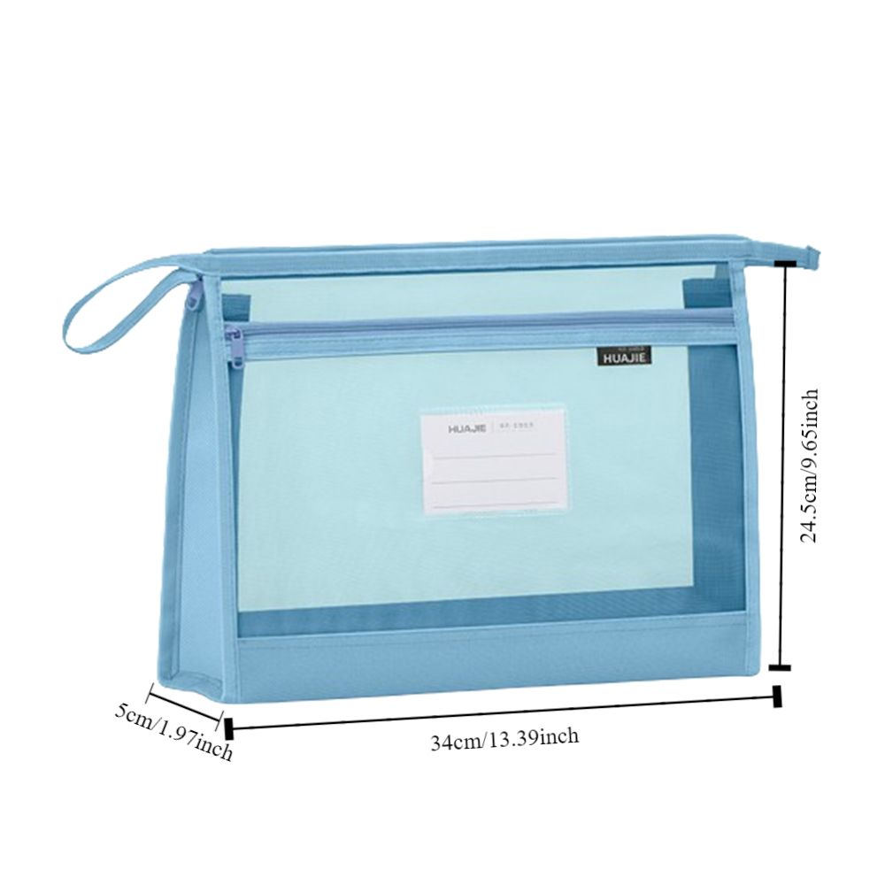 Transparent Mesh Subject Classification Bag Double-layer Mesh Zipper Bag  School Exams