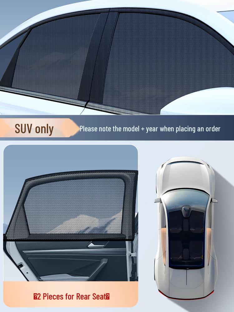 Universal Car Window Mosquito Net: Sunshade, Heat Insulation, Breathable Privacy Mesh, Blackout Curtain