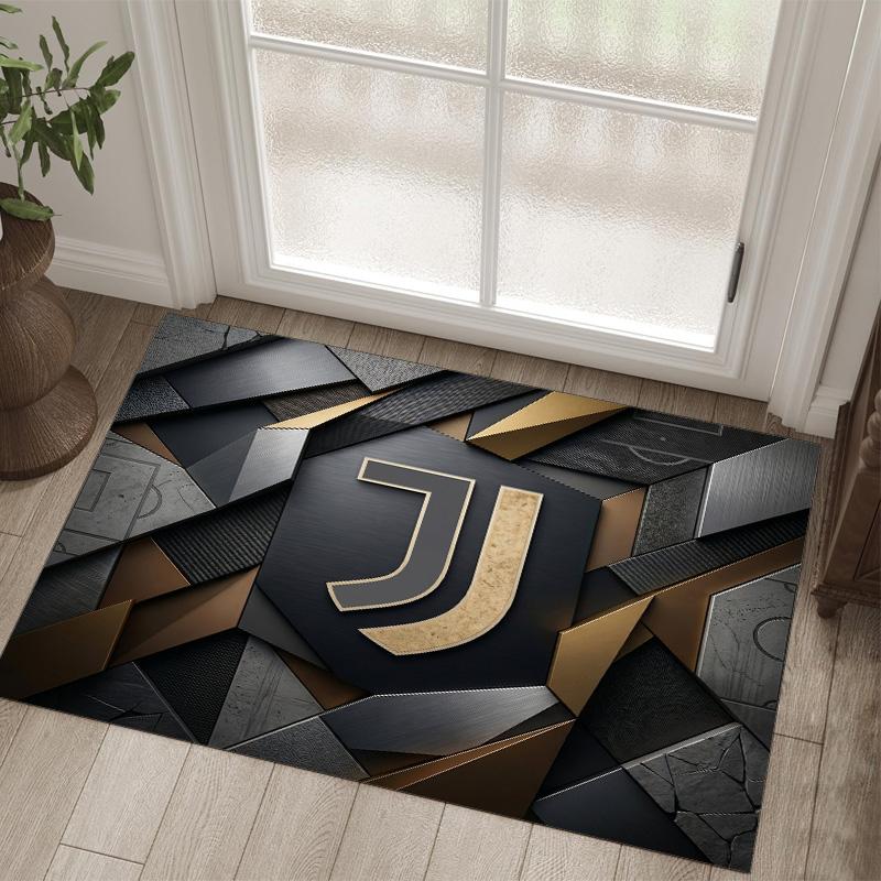 Tappeto in Velluto di Cristallo Design Juventus FC Accogliente Non?Tappeto Stampato Antiscivolo per Camera da Letto Soggiorno Ingresso