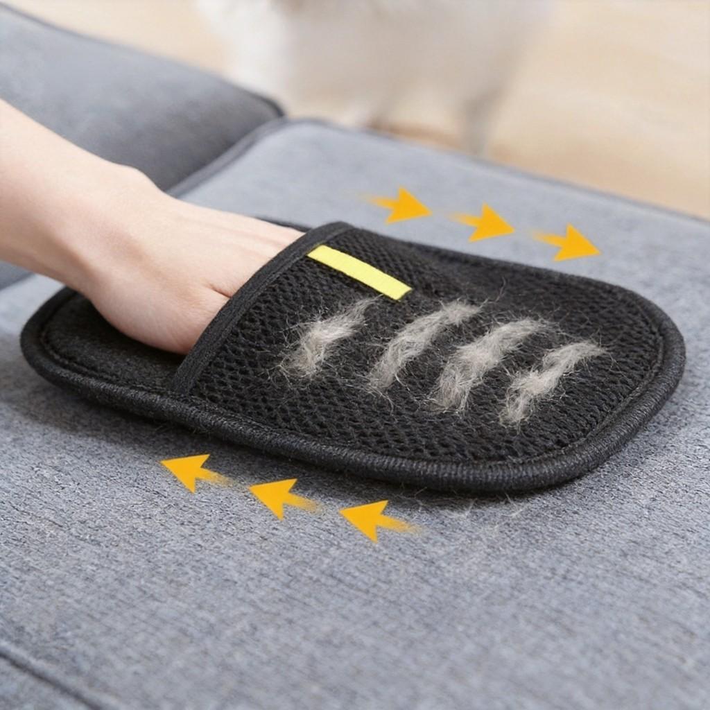 Pet Static Electricity De Shedding Glove With Double Sided Bristle For Long Hair Cats And Dog Hair Removal