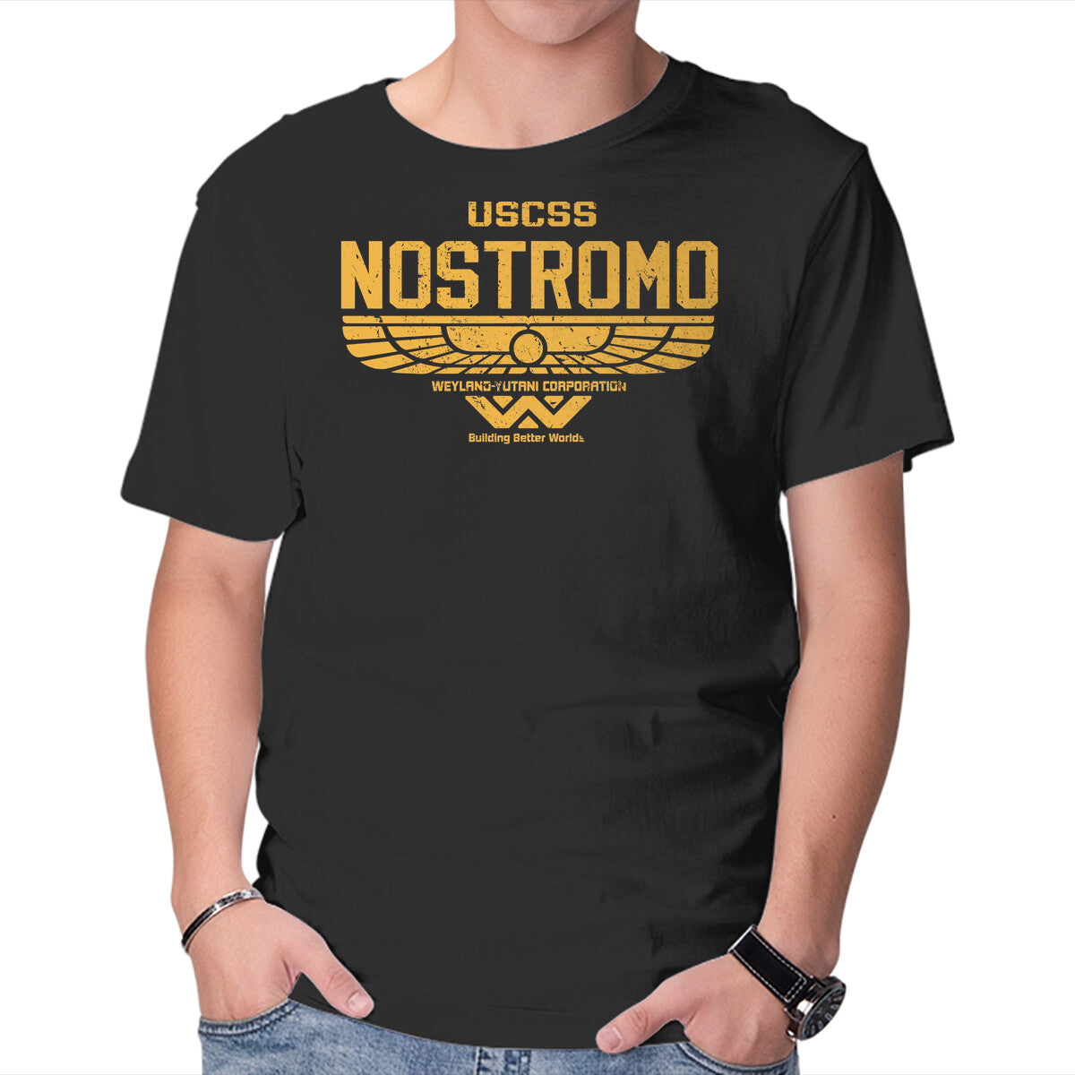 Unisex Crew Neck T-Shirt Nostromo Corporation Graphic Short Sleeve Casual Tee L