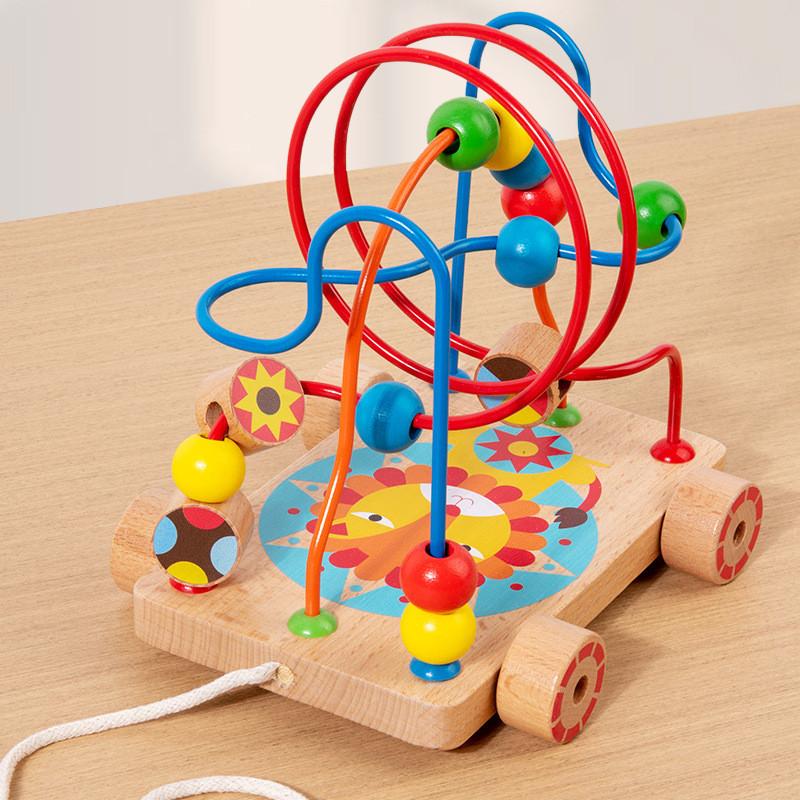 Wooden Montessori Educational Bead Maze Track Toy For Toddlers With Hand Eye Coordination Development