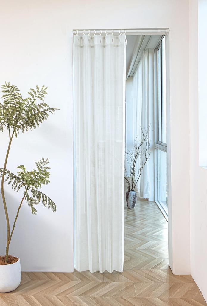 Stoffladen Nunoya Raumteiler Akkordeon Uni Skandinavisch Modern Breit x 180cm 1cm Vorhang, Stil, Energiesparend, Farbe, Stilvoll, [140cm Lang,