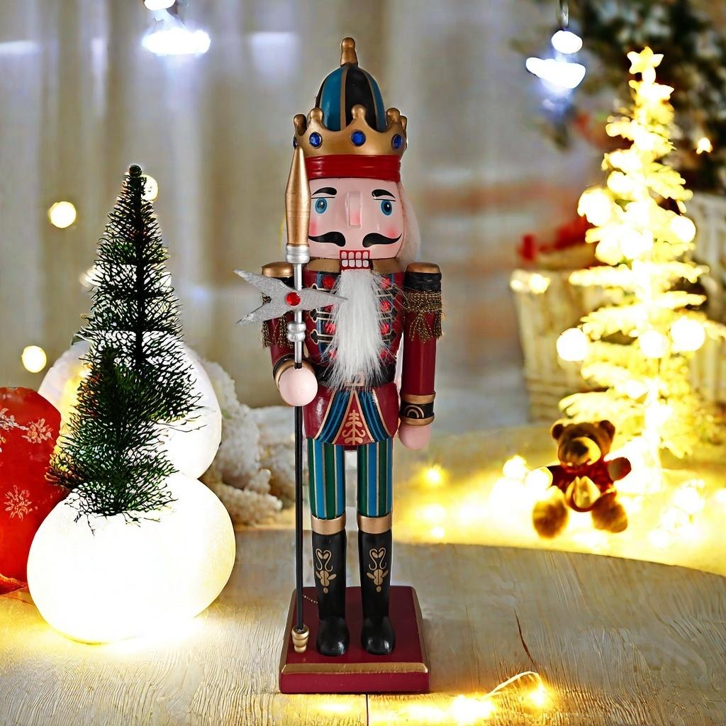 

1 классическая фигурка Щелкунчика, фигурка Щелкунчика из смолы, рождественские украшения, подарки, изысканные детали и винтажный шарм Spear Soldier