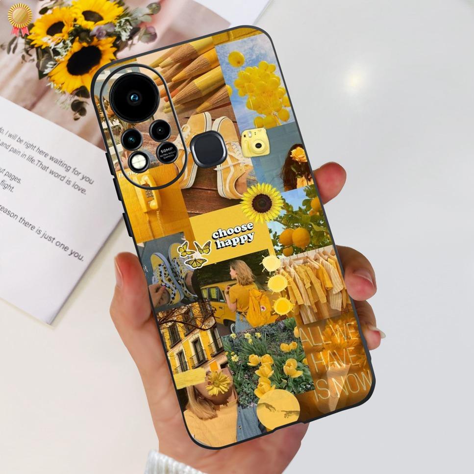 For Infinix Hot 11s Case Back Cover Clear Cute Cat Black Soft Silicone Coque For Infinix Hot11S Hot 11S Phone Case Bumper Fudna