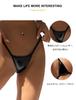 Comeondear Sexy Shiny Faux Available In Sizes 2L and 3L Women's G-String T-Back Panties, Leather, High-Leg, Minimalist, Butt-Slimming Panties,