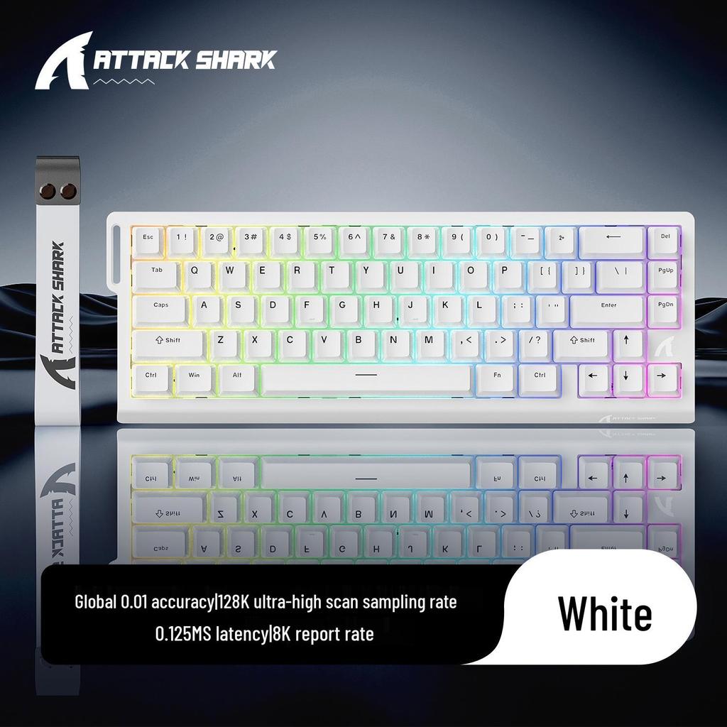 Attack Shark X68HE Mechanische Tastatur mit magnetischer Achse, Kontur-Seitengravur, kabelgebunden RGB, einstellbarer Tastenweg, geringe Latenz für E-Sport.