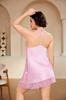 Lingerie Nightgown Smooth Fabric Sexy Lace Sleepwear Nightgown Half Slip Chemise Lingerie Nightgown Babydoll Sleepshirt [Avidlove] Women's