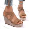 Fashion Women Sandals Wedge Waterproof Thick-soled Shoes New Summer Fashion Sandals Roman Platform-soled Sandals Large Size Women Shoes