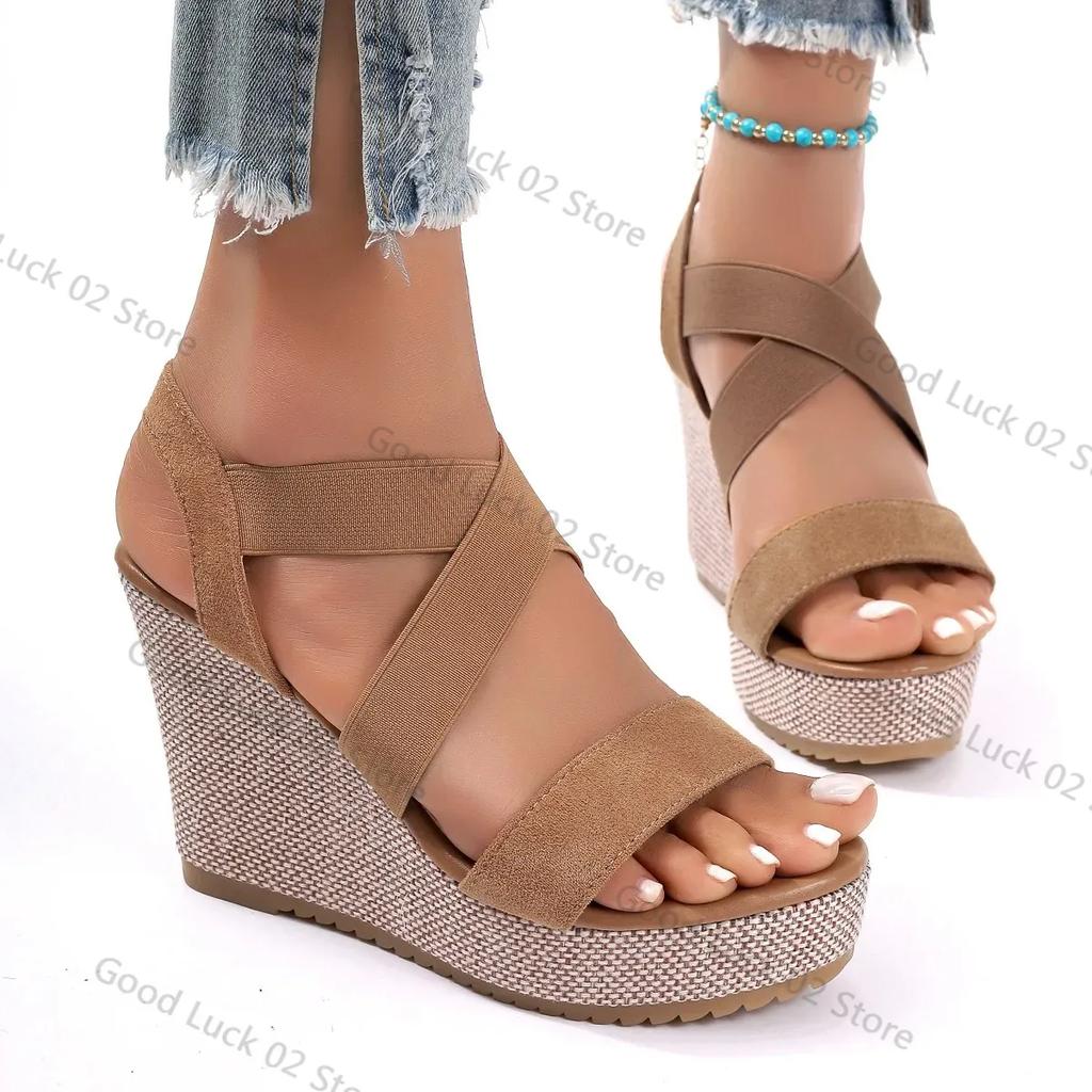 Fashion Women Sandals Wedge Waterproof Thick-soled Shoes New Summer Fashion Sandals Roman Platform-soled Sandals Large Size Women Shoes