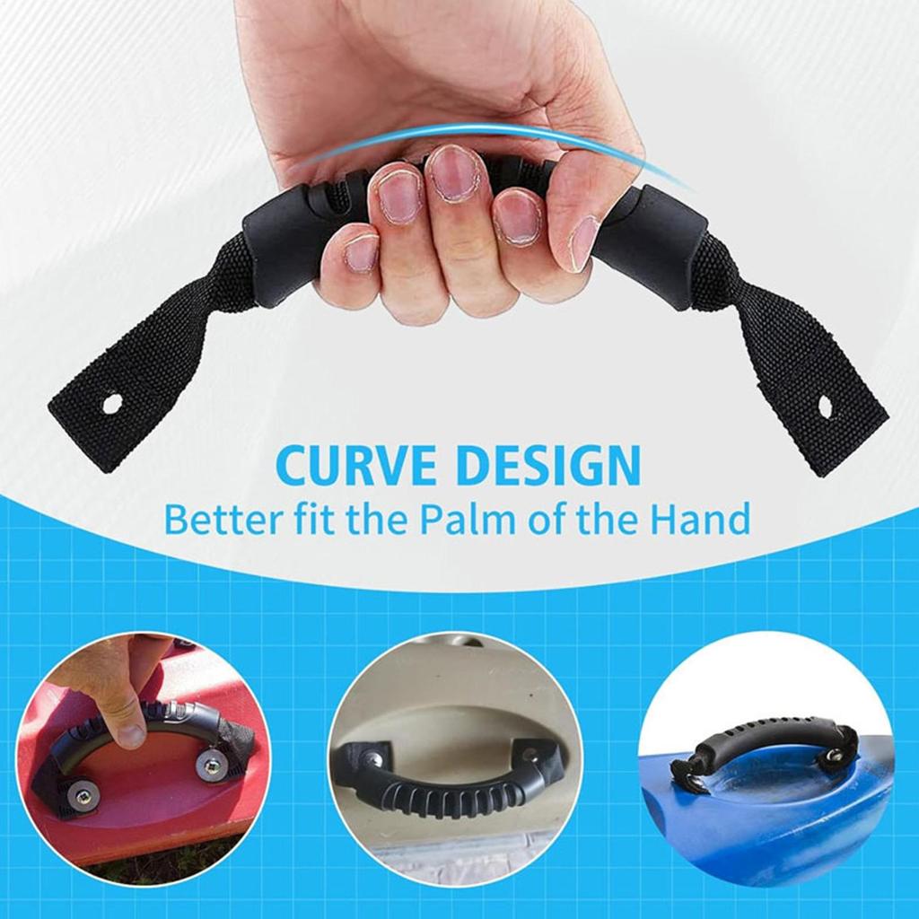 Kayak Carry Handles 4 Pieces Heavy Duty Nylon Rubber Handles with Screws Kayak Replacement Parts for Suitcases Doors Canoe Boat
