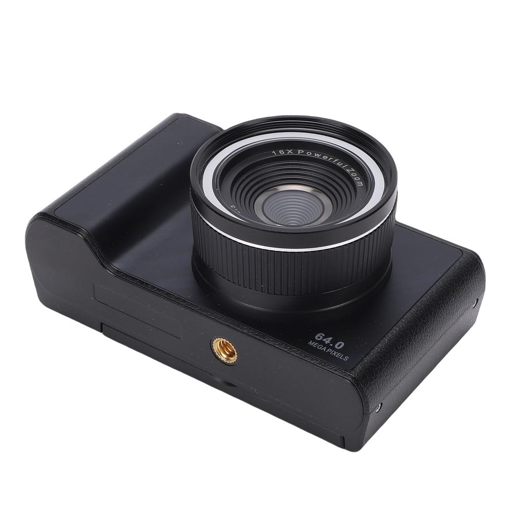 4K Digital Camera 64MP Auto Focus 180 degrees Flip Screen 16X Digital Zoom Compact Travel Camera with Fill Light