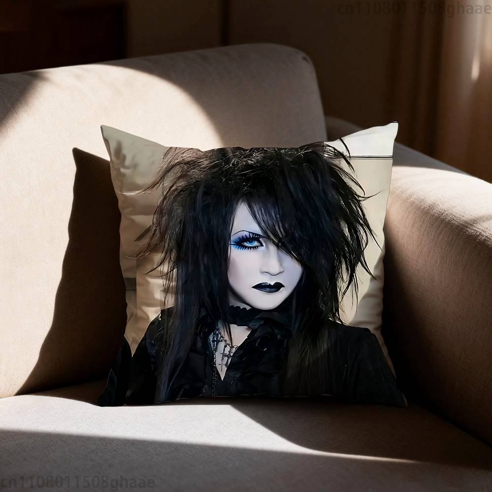 Malice Mizer Visual Kei Rock Pillow Case Antidustmite Pillowcase Invisible zipper silky short plush Sofa cushion cover