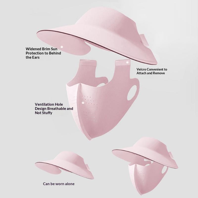 Summer Three-In-One Sunscreen Mask Detachable Full-Face Cycling Cap For Women