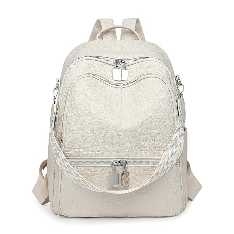 Women's PU Backpack Outdoor Travel Large Capacity Backpack Multi-function Shoulder Bag