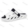 Fashion Men's One Word Slippers Summer Non Slip Outdoor Fashion Peep Toe Sandals Breathable Comfortable Height Increase Casual Flats